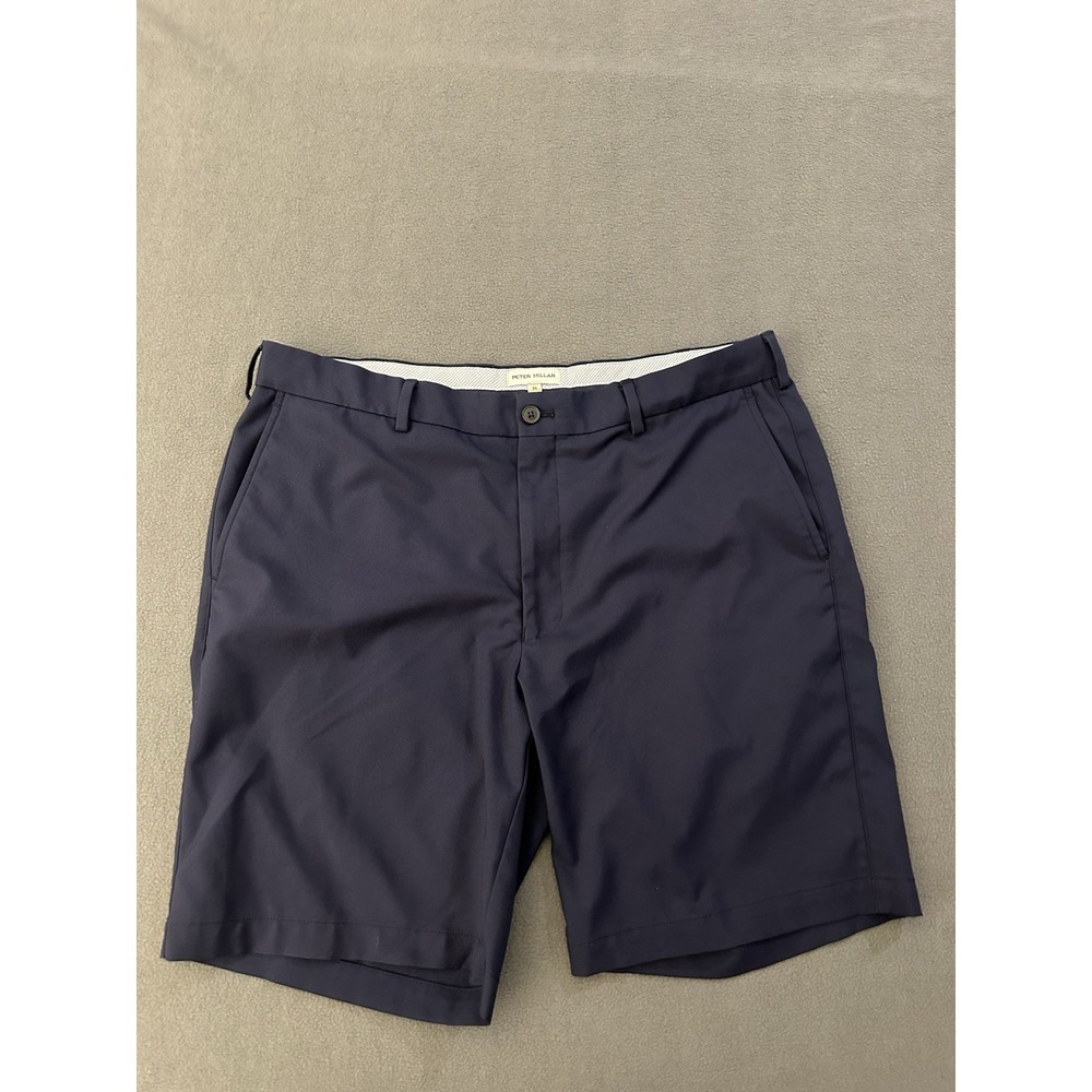 Peter Millar Salem Performance Golf Shorts Stretch Chino 36x8 Mens Blue